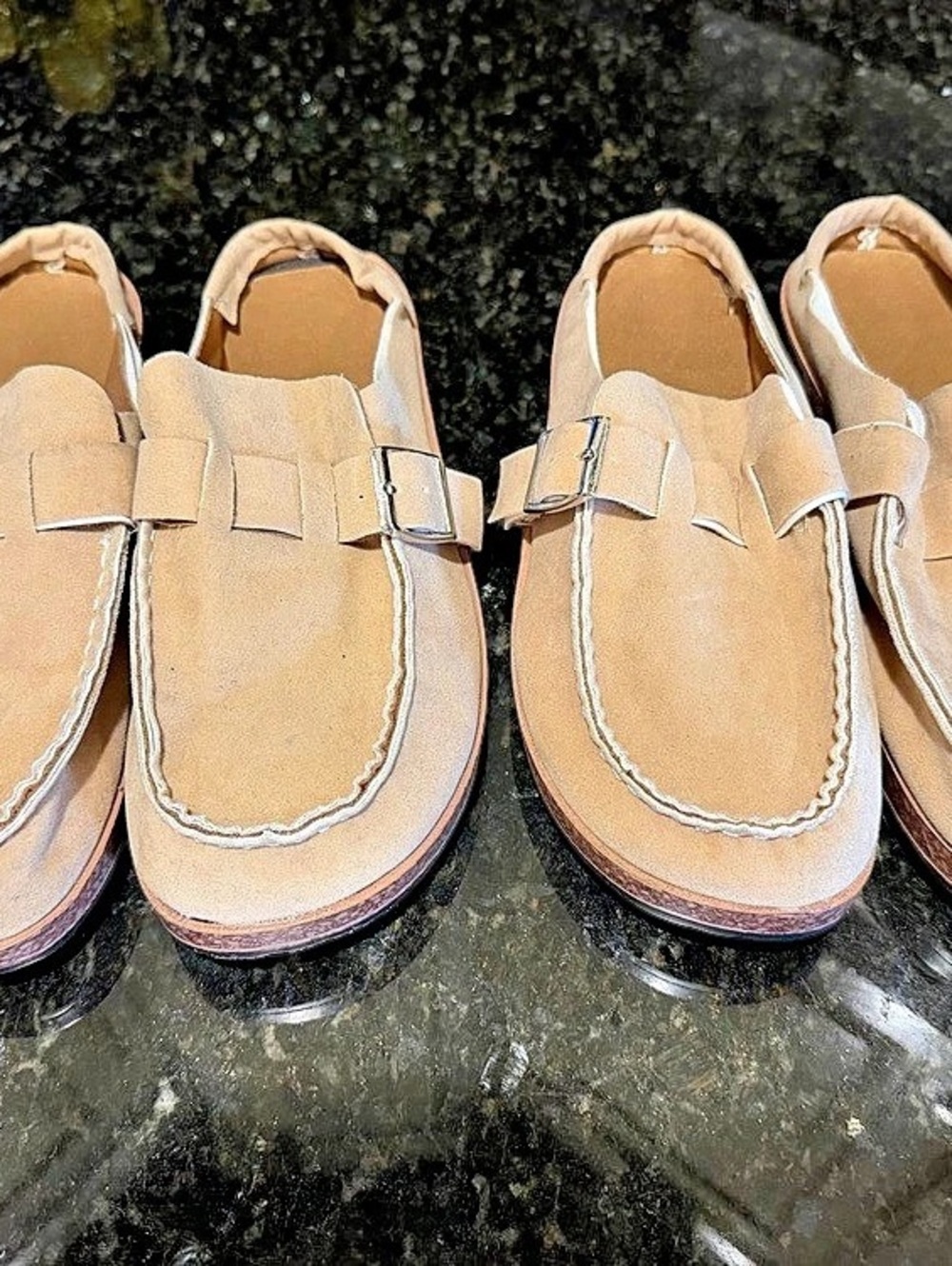 Women’s Tan Buckle Loafers. New without tags. Size 7